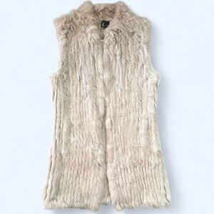 NWT Love Token 100% Rabbit Fur Light Pink Long Vest Size XS MSRP: $330